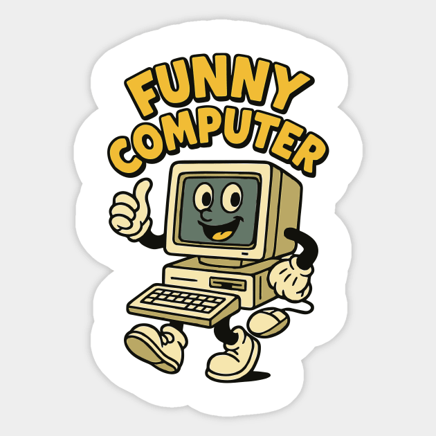 Funny Computer Sticker by Marketing's Store
